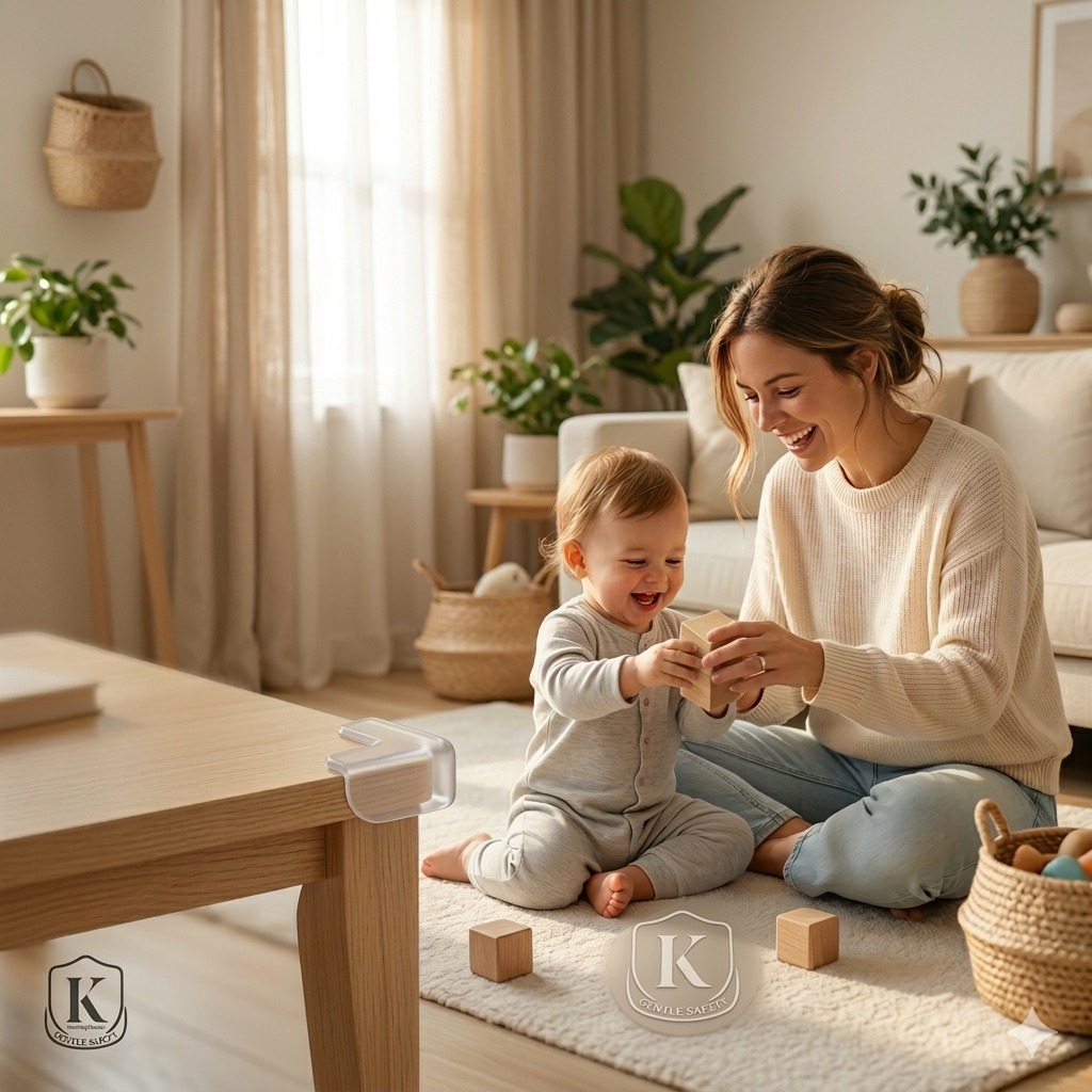 happy mom and child playing